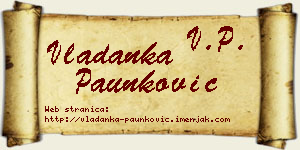 Vladanka Paunković vizit kartica